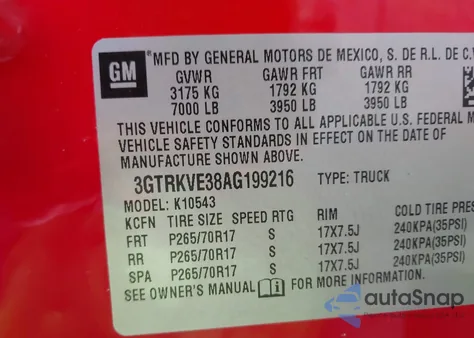 2010 GMC Sierra 1500 Sle from USA, damaged, VIN 3GTRKVE38AG199216